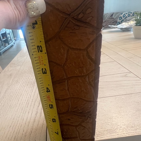 Decorative Brown Textured Wood Vase Pair - Picture 4 of 6